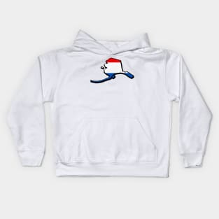 Red, White, and Blue Alaska Outline Kids Hoodie